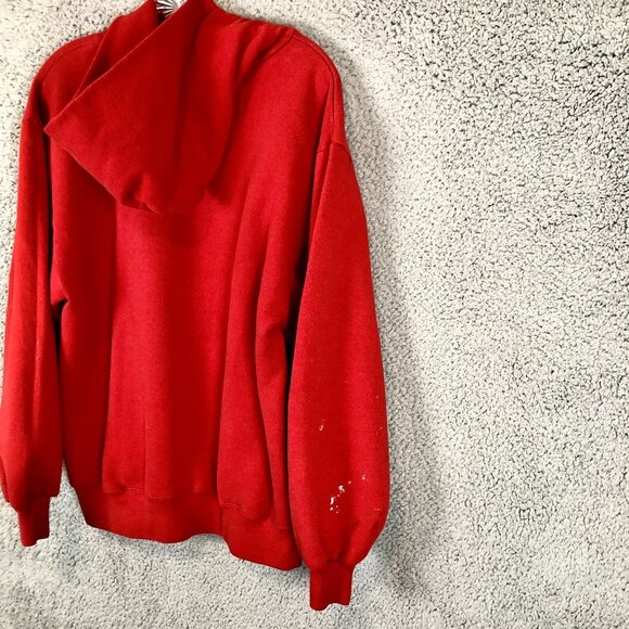 VTG Wisconsin Badgers Sweatshirt Hoodie Red Size L Jerzees Super Sweats USA Made - Picture 3 of 8